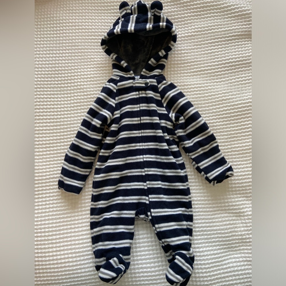 Garanimals Navy and White Striped One Piece